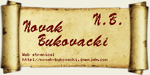 Novak Bukovački vizit kartica